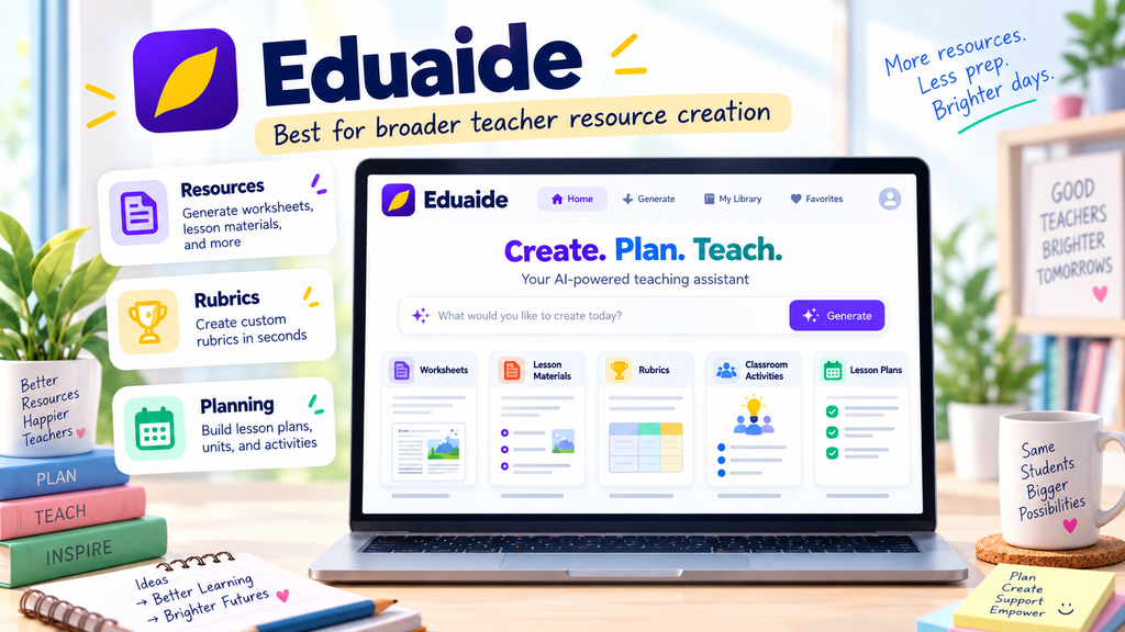 Eduaide AI teaching resource generator for worksheets and lesson materials