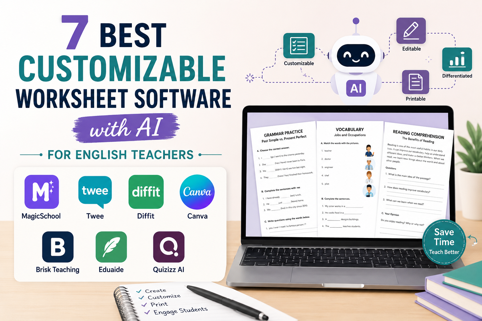 7 Best Customizable Worksheet Software with AI for English Teachers