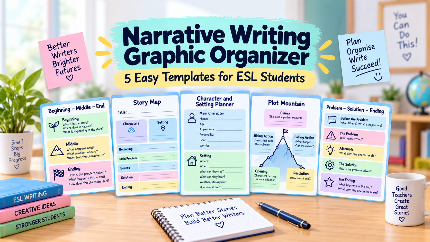 Narrative Writing Graphic Organizer: 5 Easy Templates for ESL Students