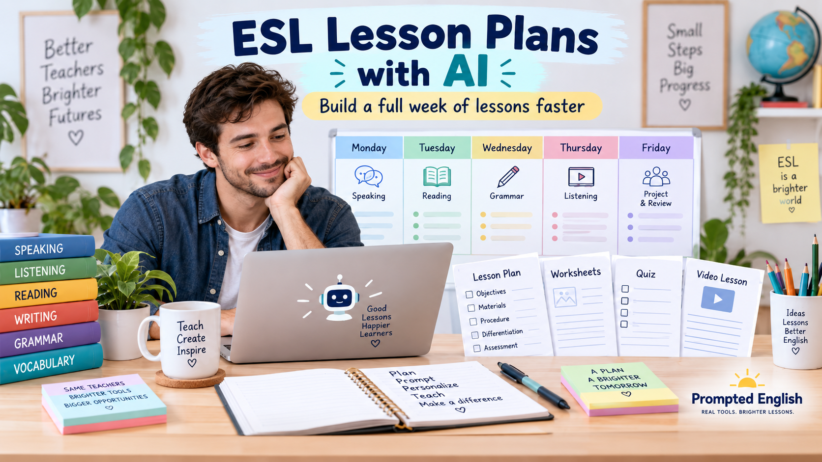 ESL Lesson Plans: How to Build a Full Week of Lessons with AI
